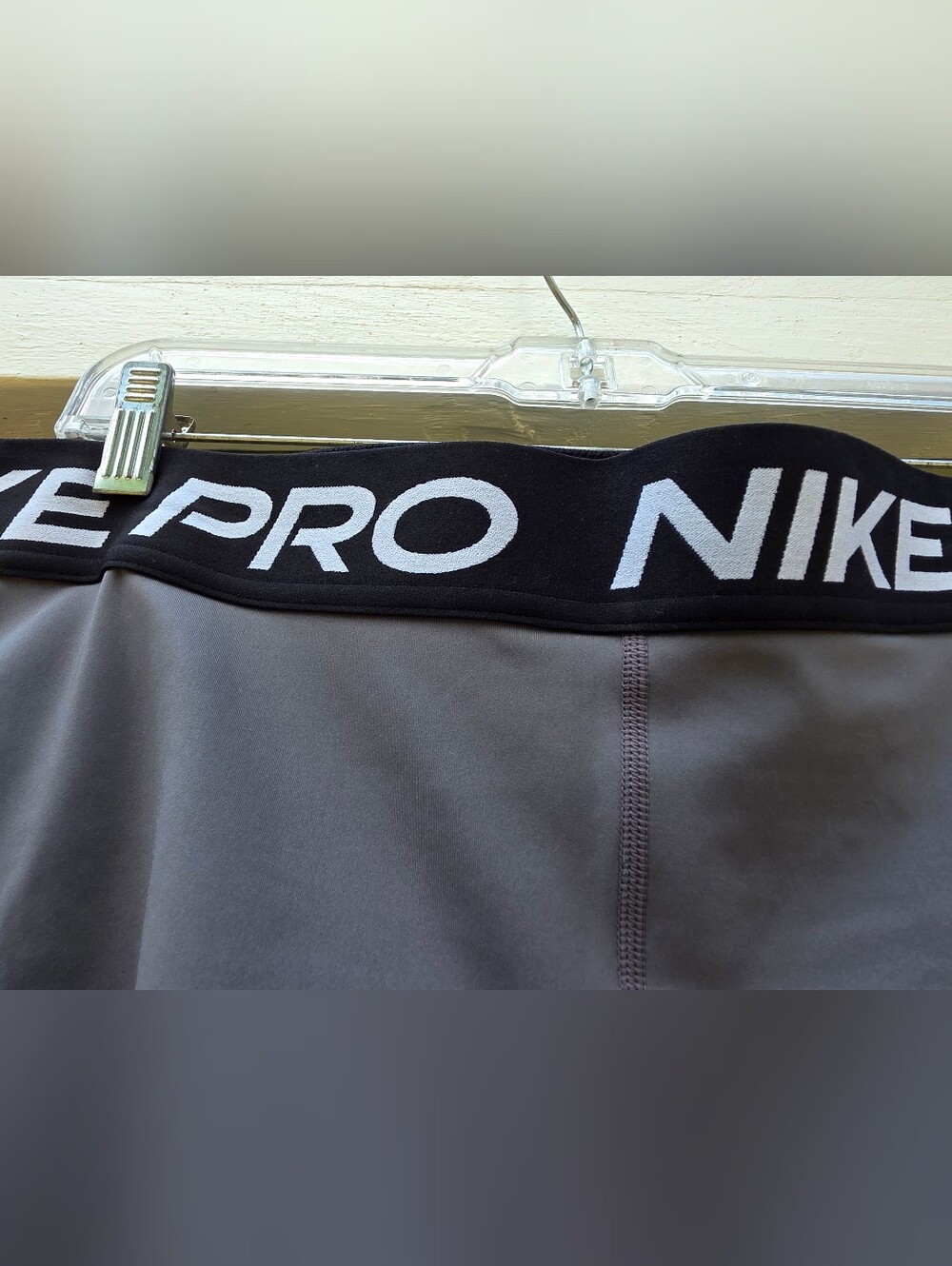 Nike Pro Women's Gray Compression Bike Shorts with Branded Waistband #SHO4 - Picture 6 of 11
